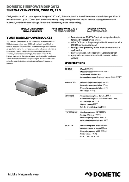 Dometic SinePower  DSP 2012