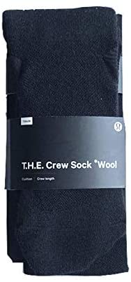 LULULEMON MENS T.H.E. CREW SOCK WOOL - BLK/SNCS (Black/Sonic Silver)
