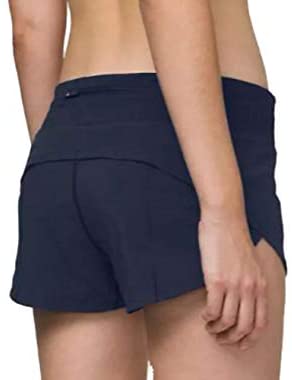 Lululemon Womens Run Speed Short Paint Storm Harbor Blue Black Gym