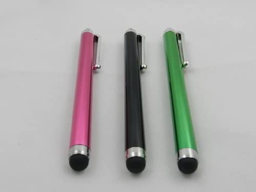 Fenix - 3 pcs Green Pink Black Stylus/styli Touch Screen Cellphone Tablet Pen for iPhone 4 4s 3 3Gs iPod Touch iPad 2, Ipad Pro,Samsung Galaxy s3, s4, Note 2, s4 Active, Nook, Tab