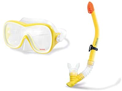 Intex 55647E Wave Rider Swim Set Mask & Snorkel, Yellow, 19.375 x 8.5 x 3.5 inches