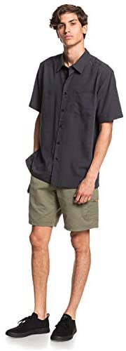 Quiksilver Waterman Men's Woven TOP, Black Cane Island, XX-Large