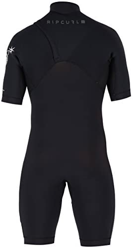 Rip Curl E Bomb Zip Free Entry 2/Short Sleeve Spring Wetsuit, Black/Black, Large