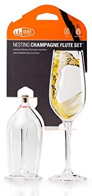 GSI Outdoors 79332 Packable Champagne Flute Set, Clear