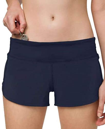 Lululemon Womens Run Speed Short Paint Storm Harbor Blue Black Gym