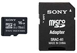 Sony 8GB Class 10 UHS-1 Micro SDHC up to 70MB/s Memory Card (SR8UY2A/TQ)
