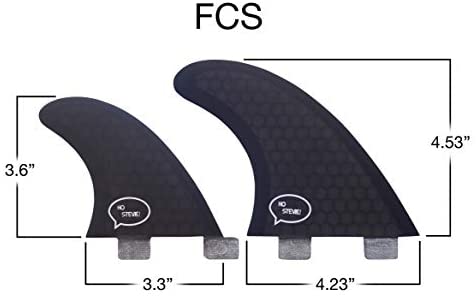Ho Stevie! Quad Surfboard Fins (4 Fins) - FCS or Future Sizes, with Fin Bag, Screws, Wax Comb and Fin Key