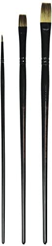 Weber 3-Piece Donna Dewberry Woil Brush Set, Includes No.8 Flat, No.6 Bright and No.0 Round