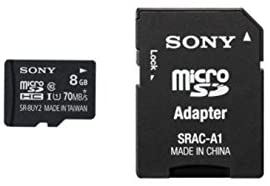 Sony 8GB Class 10 UHS-1 Micro SDHC up to 70MB/s Memory Card (SR8UY2A/TQ)