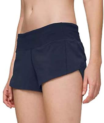 Lululemon Womens Run Speed Short Paint Storm Harbor Blue Black Gym