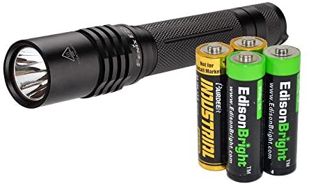 Fenix E20 2015 265 Lumen XP-E2 LED Tactical Flashlight with Two EdisonBright AA Alkaline Batteries