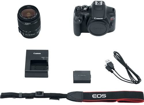 Canon EOS Rebel T6 Digital SLR Camera with Canon EF-S 18-55mm Image Stabilization II Lens, Sandisk 32GB SDHC Memory Cards, Accessory Bundle