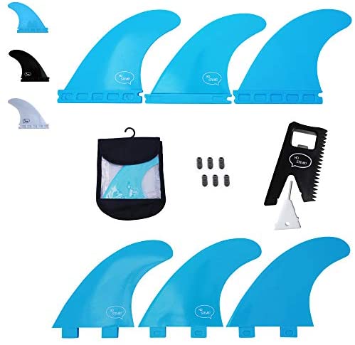 Ho Stevie! Fiberglass Reinforced Polymer Surfboard Fins - Thruster (3 Fins) FCS or Futures Sizes, with Fin Bag, Screws