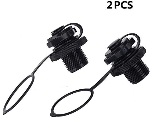 Inflatable Boat Valve, 2 Pcs Quality ABS Plastic Inflatable Boat Spiral Air Plugs One-Way Inflation Replacement Screw for Inflatable Boat