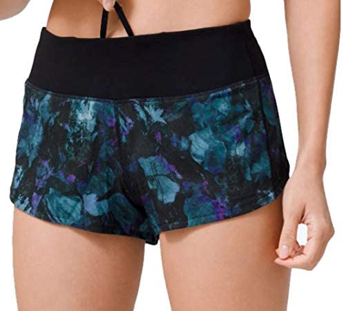 Lululemon Womens Run Speed Short H2O Swim Paint Storm Harbor Blue Black