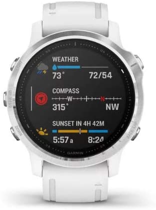 Garmin Fenix 6S Multisport GPS Smartwatch (White with White Band) Performance Bundle (4 Items)