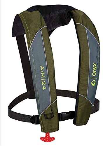 Onyx 132000-400-004-18 A/M-24 Series Automatic/Manual Inflatable Life Jacket - Green, Adult
