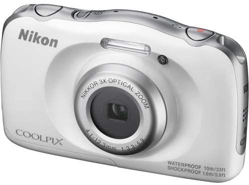 Nikon COOLPIX W100 Waterproof Rugged Digital Camera White Kid- Friendly - Bundle with Yellow Backpack + 32GB Sandisk Memory Card + More