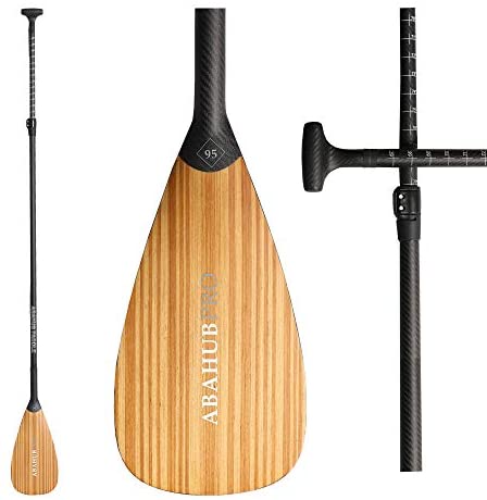 Abahub Carbon Fiber SUP Paddle 3-Piece Adjustable Stand Up Paddle Carbon Shaft & Black/Blue/Yellow