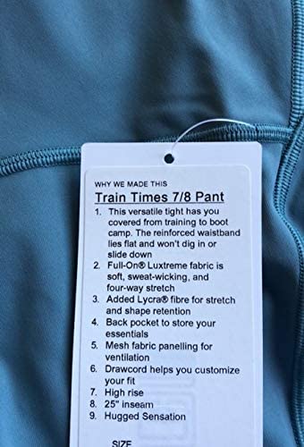 Lululemon Train Times 7/8 Pant - AQCG (Aquatic Green)