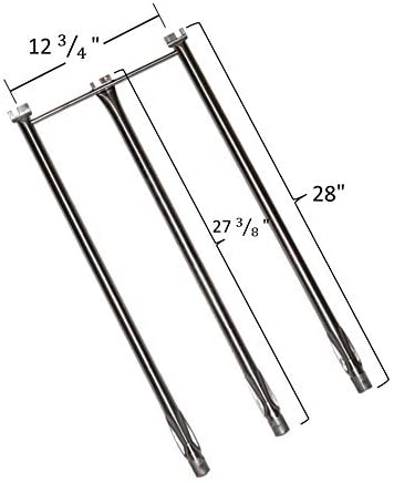 Weber 10409 3 Burner Tube Set (Ends 28" L & Center 27-3/8" L) for Some LP/NG with Side Mounted Controls
