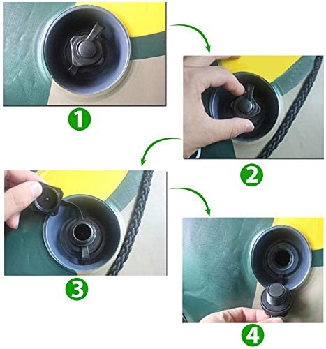 BUZIFU 2pcs Air Valve Inflatable Boat Spiral Air Plugs One-way Inflation Replacement Screw Boston Valve for Rubber Dinghy Raft Kayak Pool Boat Airbeds,Black
