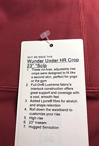 Lululemon Wunder Under HR Crop 23" Scallop - CHIA (Chianti)