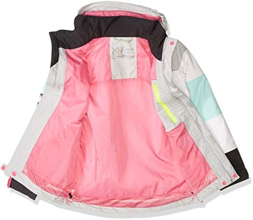 Helly-Hansen Kids & Baby Jr Salt Port Waterproof Sailing Rain Jacket with Hood, Grey Fog, 10