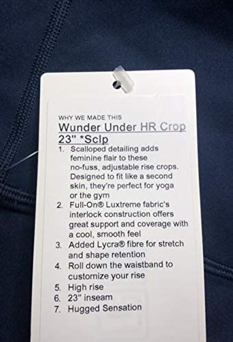 Lululemon Wunder Under HR Crop 23" Scallop - TRNV (True Navy)