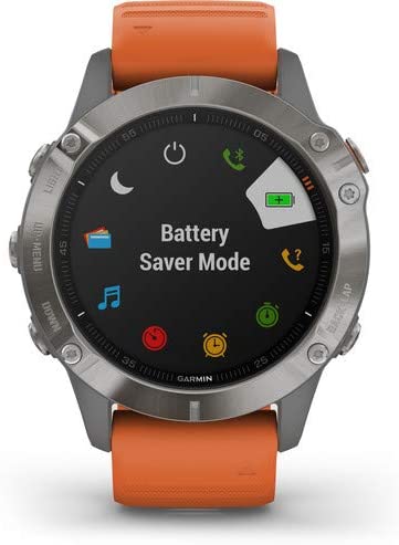 Garmin Fenix 6 Multisport GPS Smartwatch (47mm | Sapphire Edition| Titanium & Ember Orange Band) 010-02158-13 Bundle Kit
