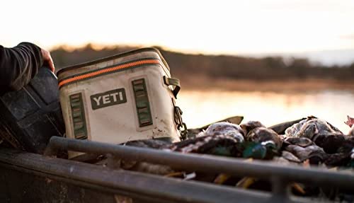 YETI Hopper Flip 12 Can Portable Cooler, Field Tan / Blaze Orange