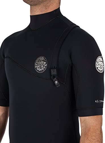 Rip Curl E Bomb Zip Free Entry 2/Short Sleeve Spring Wetsuit, Black/Black, Large