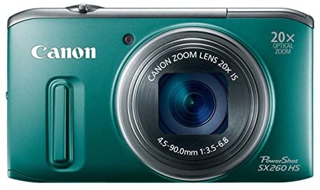 Canon PowerShot SX260 HS 12.1 MP CMOS Digital Camera with 20x Image Stabilized Zoom 25mm Wide-Angle Lens and 1080p Full-HD Video (Black) (OLD MODEL)