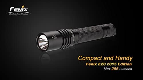 Fenix E20 2015 265 Lumen XP-E2 LED Tactical Flashlight with Two EdisonBright AA Alkaline Batteries