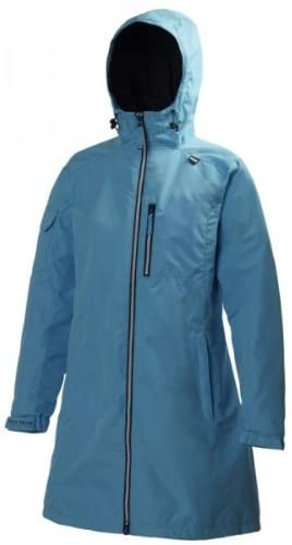 Helly Hansen Women's Long Belfast Lightweight Waterproof Windproof Breathable Raincoat Jacket with Hood