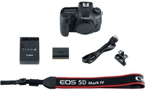 Canon EOS 5D Mark IV Full Frame Digital SLR Camera Body, Canon BG-E20 Grip, Sandisk Extreme 64GB U3 Card, Polaroid LED Video Light, Microphone, 72-inch Monopod