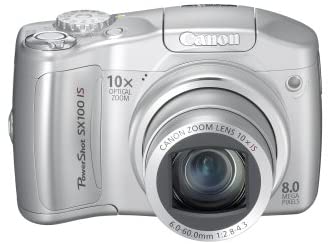 Canon PowerShot SX100IS 8MP Digital Camera with 10x Optical Image Stabilized Zoom (Black)