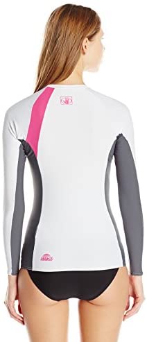 Body Glove Women's Performance Long Arm Rashguard, White/Ash, Medium