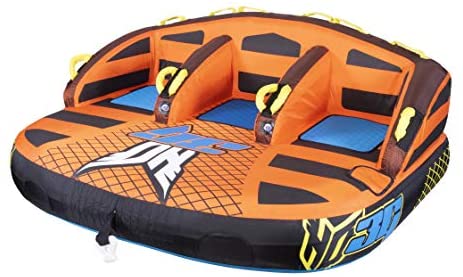 HO Sports HG 3-Person Multi-Directional Ride-On Chariot and Couch Style Towable Tube with Attachments