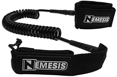 Own the Wave 10' Premium 'Nemesis' Coiled SUP Leg Rope Strap Standup Paddleboard Leash