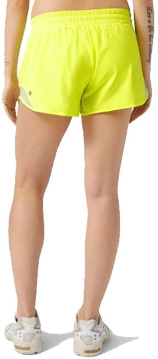 Lululemon Hotty Hot Short II 4" Highlight Yellow Run Train Size 6
