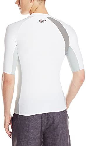 Body Glove Men's Performance Short Arm Rashguard, White/Silver, Medium