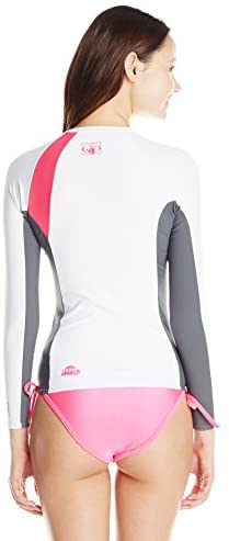 Body Glove Women's Performance Long Arm Rashguard, White/Ash, Small