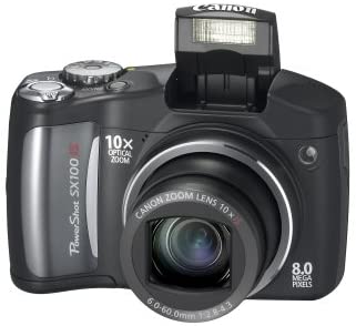 Canon PowerShot SX100IS 8MP Digital Camera with 10x Optical Image Stabilized Zoom (Black)