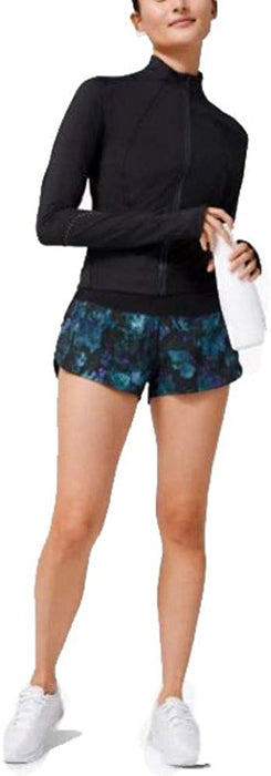 Lululemon Womens Run Speed Short H2O Swim Paint Storm Harbor Blue Black