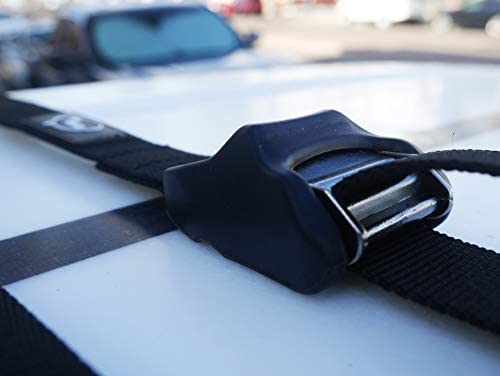 Ho Stevie! Surfboard Tie Down Straps 'No Scratch' 15ft (Pair) for Car Truck SUV with roof Racks - for SUP, Kayak, Canoe Also