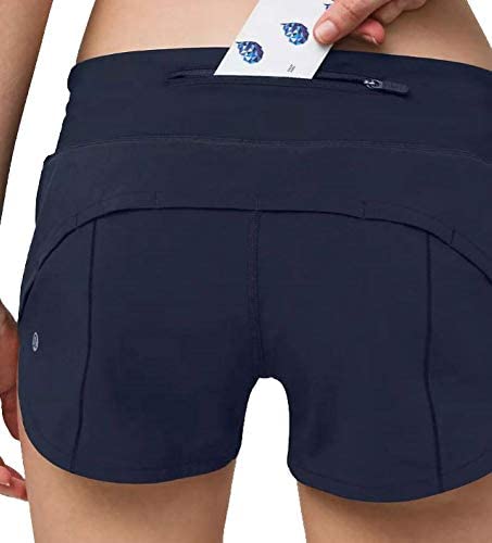 Lululemon Womens Run Speed Short Paint Storm Harbor Blue Black Gym