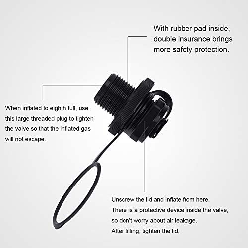 2Pcs Spitfire Tube Valve Replacement, Kayak Intex Inflatable Boat Replacement Caps Boat Spiral Air Plugs 0ne-Way Inflation Replacement for Inflatable Raft Boat Kayak