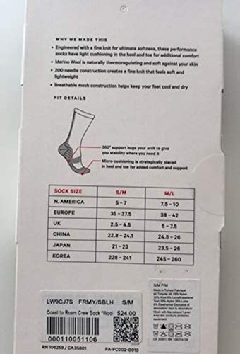 LULULEMON WOMENS COAST TO ROAM CREW SOCK WOOL - FRMY/SBLH