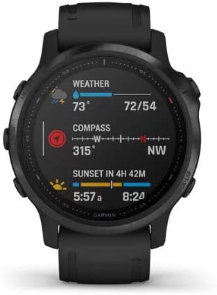 Garmin Fenix 6S Pro Multisport GPS Smartwatch (Black with Black Band) Performance Bundle (4 Items)
